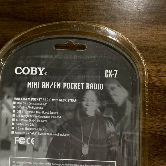 Coby CX-7 Mini AM/FM Pocket Radio With Neck Strap & DBBS System - Picture 6 of 6